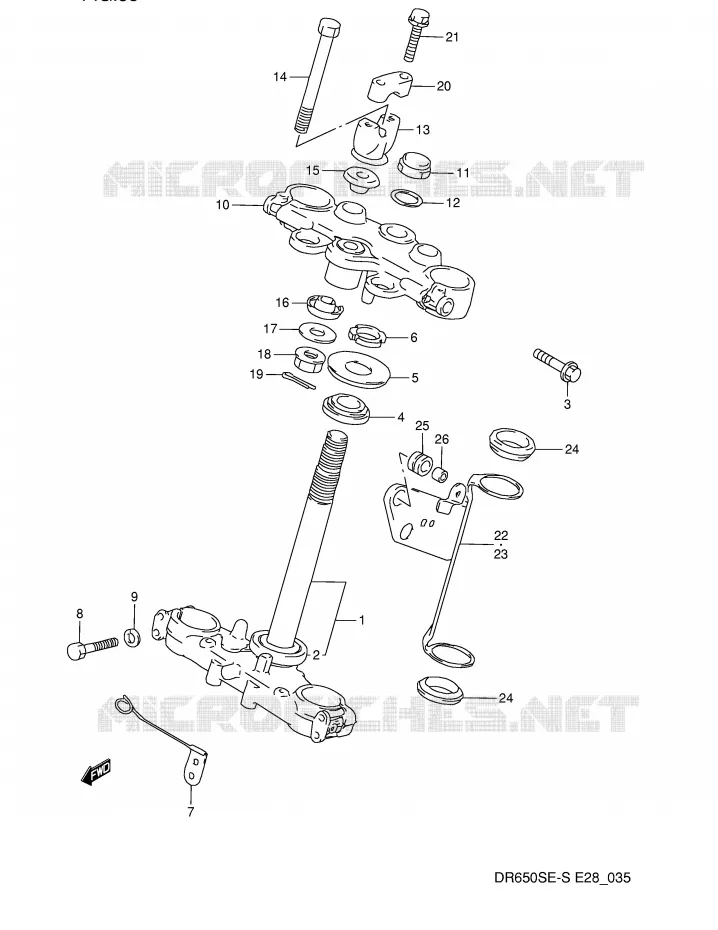 STEERING COLUMN Suzuki MOTO 650 DR 1995  DR650SES(E28)