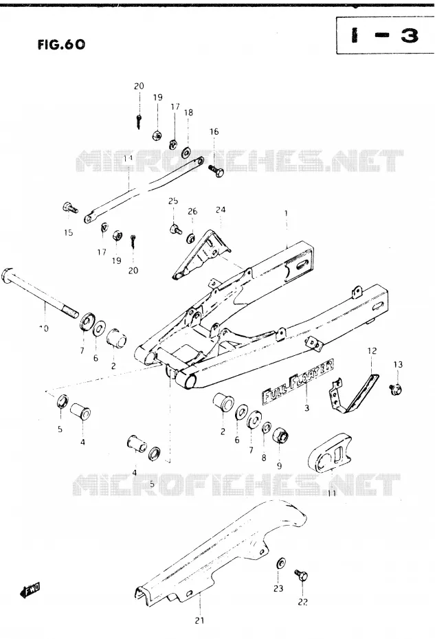 SWINGARM (E2, E4, E6, E18, E21, E22, E25, E39) Suzuki MOTO 250 DR 1982  DR250SZ/D(E1)
