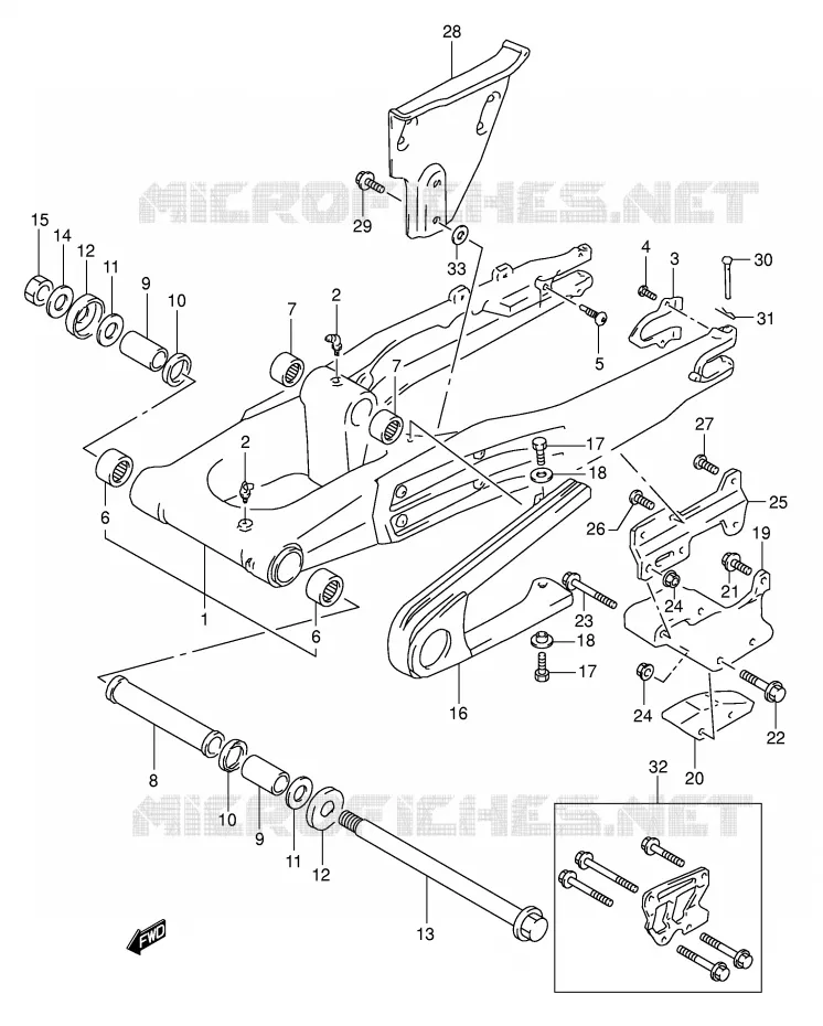 SWINGARM (MODEL L/M/N/P) Suzuki MOTO 350 DR 1992  DR350N(E1)