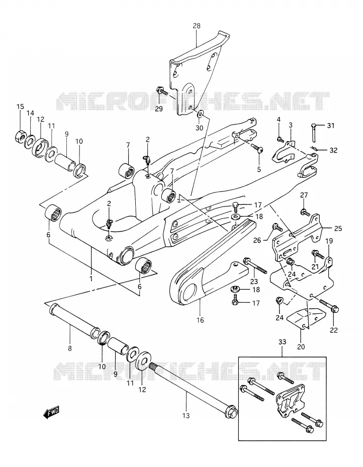 SWINGARM (MODEL L/M/N/P) Suzuki MOTO 350 DR 1994  DR350R(E28)