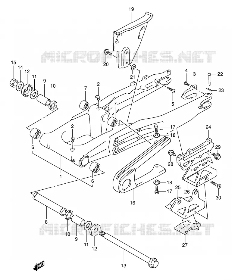 SWINGARM (MODEL R/S/T) Suzuki MOTO 350 DR 1992  DR350N(E1)