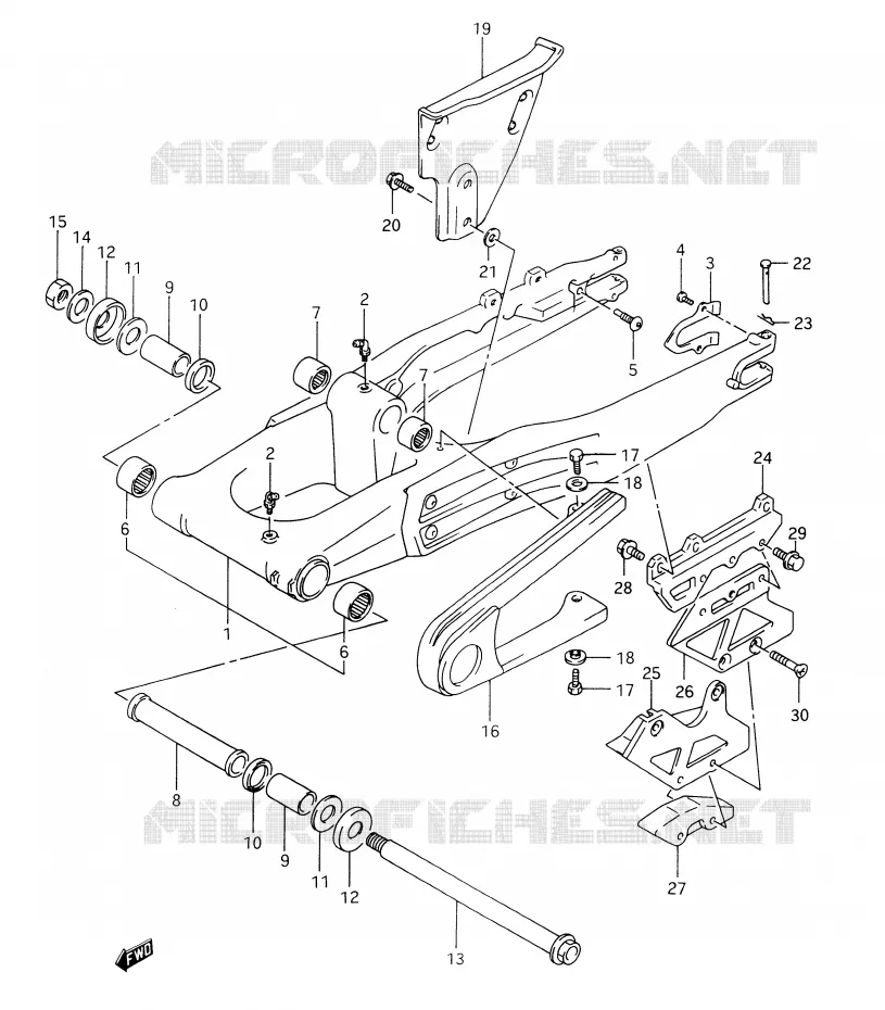 SWINGARM (MODEL R) Suzuki MOTO 350 DR 1990  DR350L(E28)
