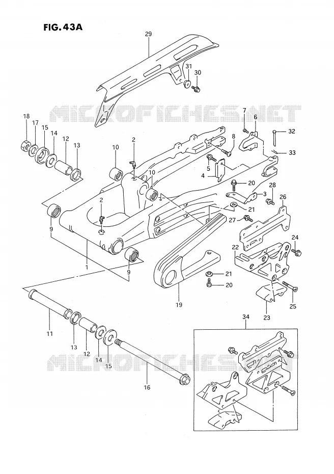 SWINGARM (MODEL R) Suzuki MOTO 350 DR 1992  DR350SN/SHN(E2)
