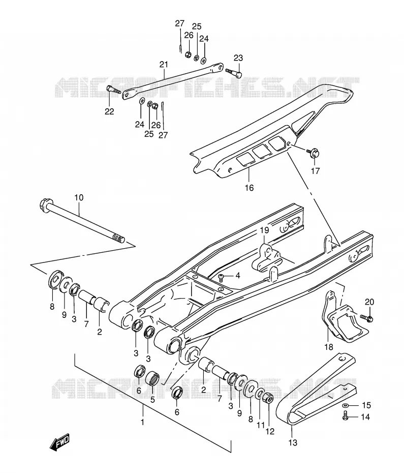 SWINGARM Suzuki MOTO 200 DR 1999  DR200SEX(E24)