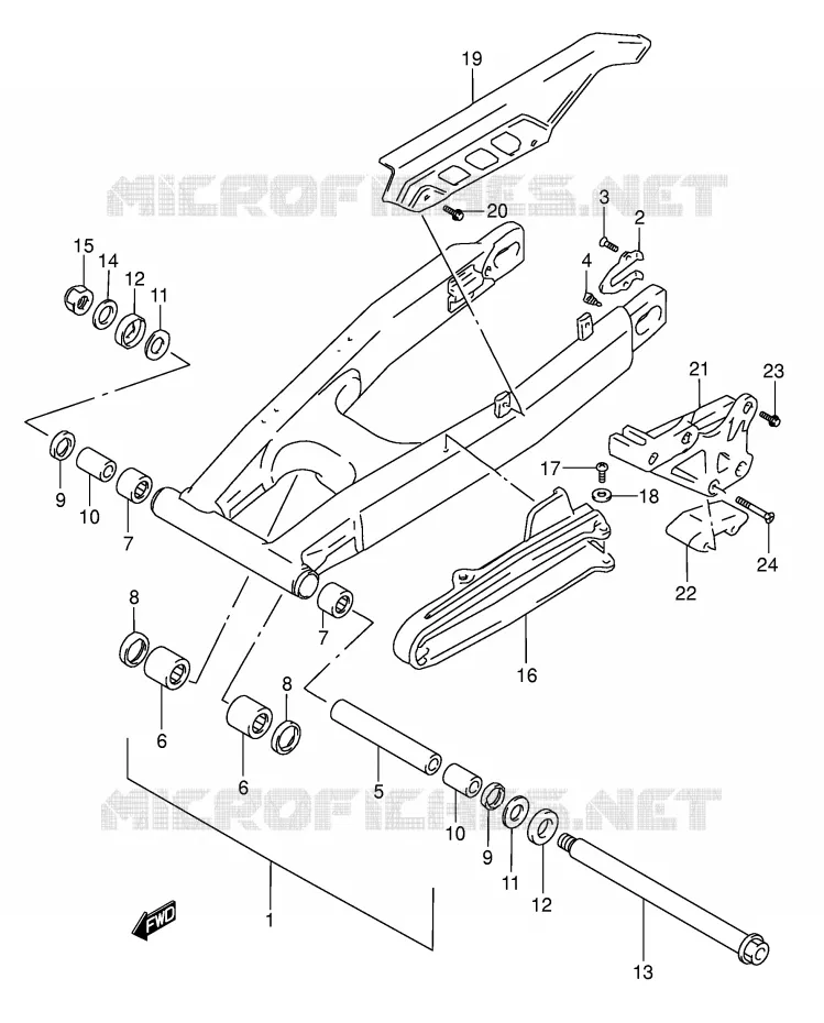 SWINGARM Suzuki MOTO 650 DR 2004  DR650SEK4(E3/E28)