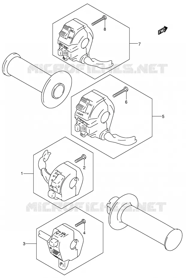 SWITCHES Suzuki MOTO 200 DR 2003  DR200SEK3(E24)
