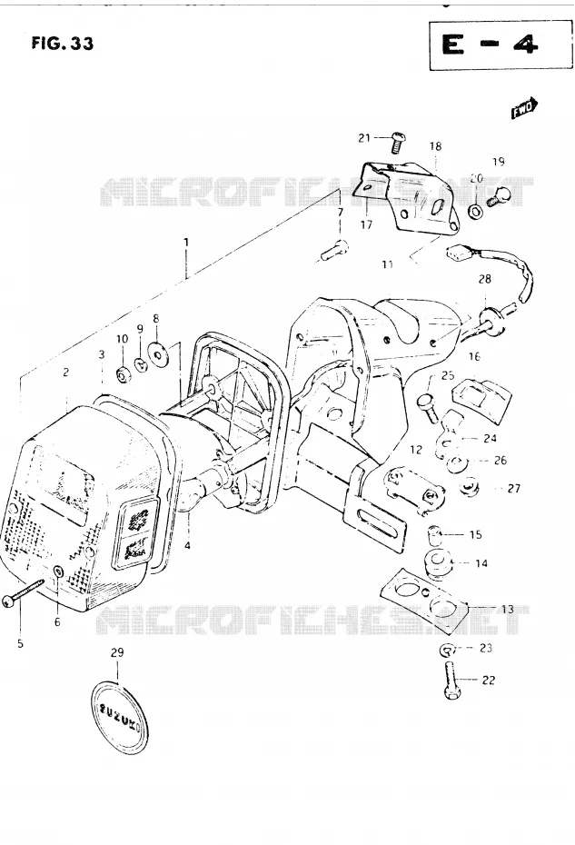 TAIL LIGHT (E18, E39) Suzuki MOTO 250 DR 1982  DR250SZ/D(E1)