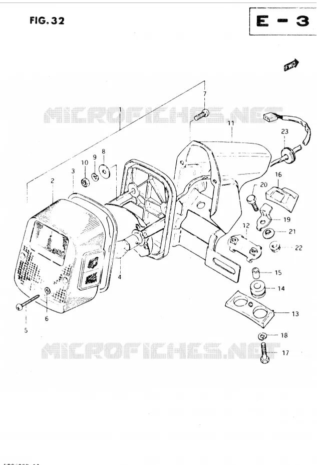 TAIL LIGHT (E2, E4, E21, E25) Suzuki MOTO 250 DR 1982  DR250SZ/D(E1)