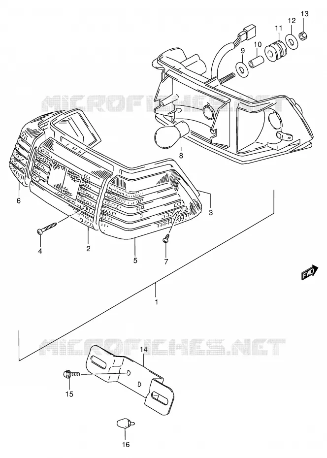 TAIL LIGHT (E24) Suzuki SCOOTER 100 FB 1995  FB100S(E71)