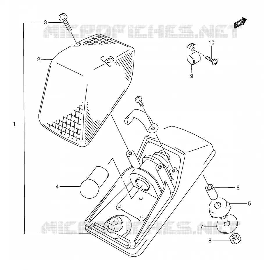 TAIL LIGHT Suzuki MOTO 350 DR 1998  DR350W(E1)