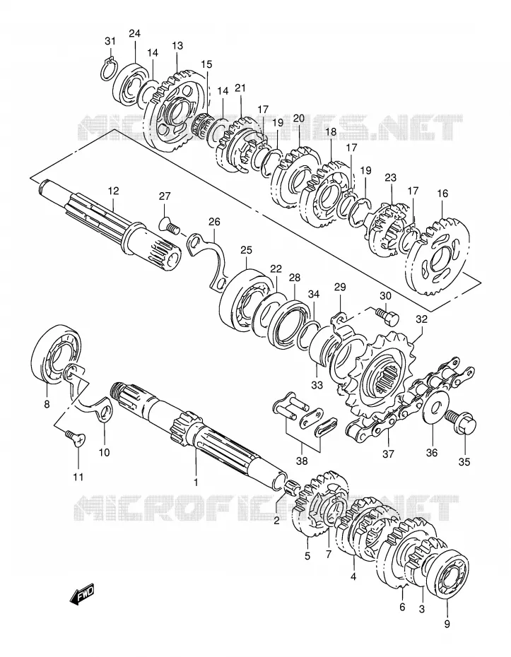 TRANSMISSION Suzuki MOTO 125 DR 1994  DR125SER(E4)
