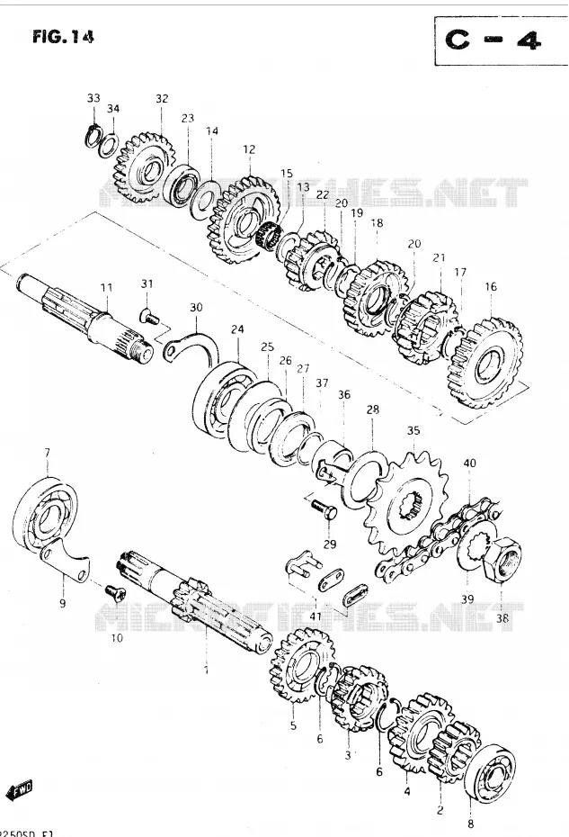 TRANSMISSION Suzuki MOTO 250 DR 1982  DR250SZ(E1)