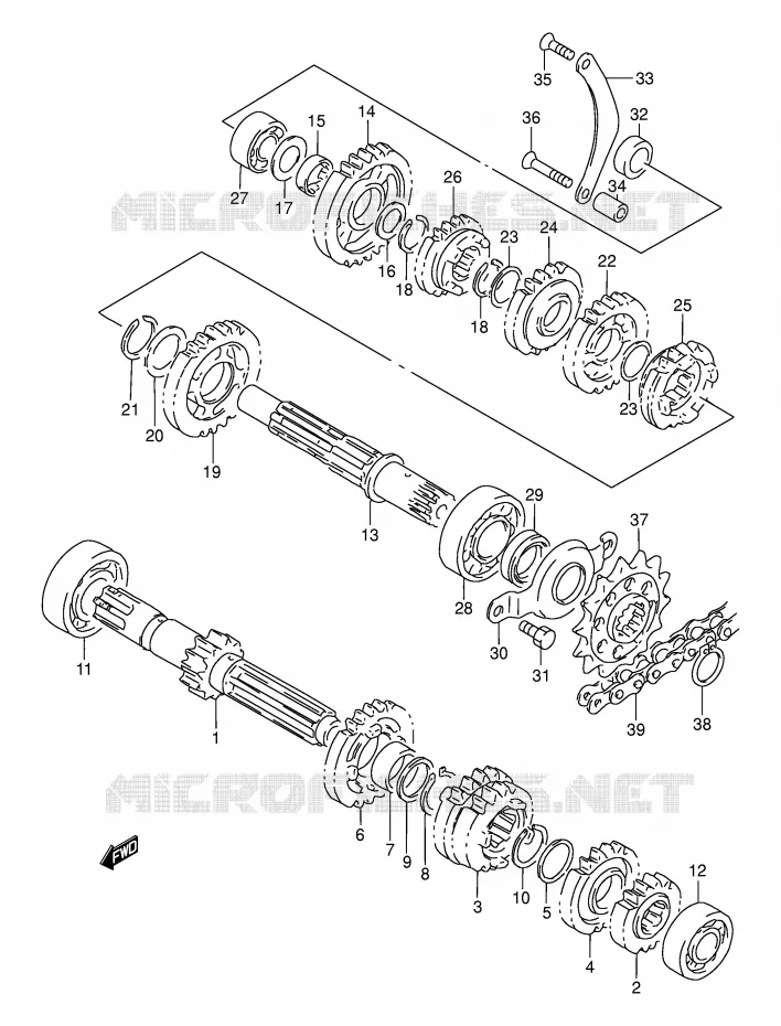 TRANSMISSION Suzuki MOTO 250 DR 1995  DR250SES(E24)
