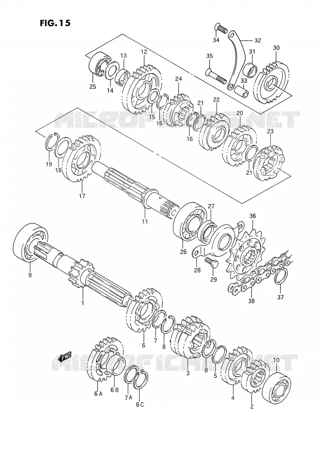 TRANSMISSION Suzuki MOTO 350 DR 1990  DR350SL(E2)
