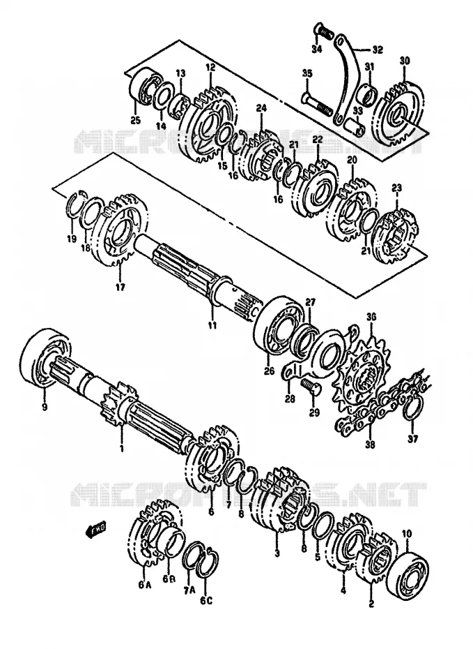 TRANSMISSION Suzuki MOTO 350 DR 1991  DR350SM(L/M/N/P/R)