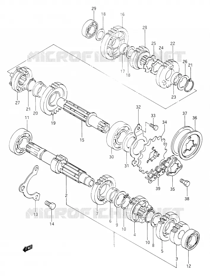 TRANSMISSION Suzuki MOTO 650 DR 1990  DR650RSL(E2)