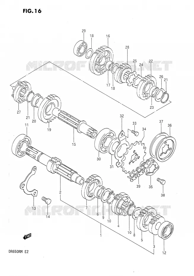 TRANSMISSION Suzuki MOTO 650 DR 1991  DR650RUM(E2)