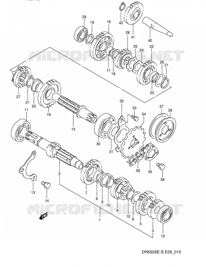 TRANSMISSION Suzuki MOTO 650 DR 1994  DR650SER(E28)
