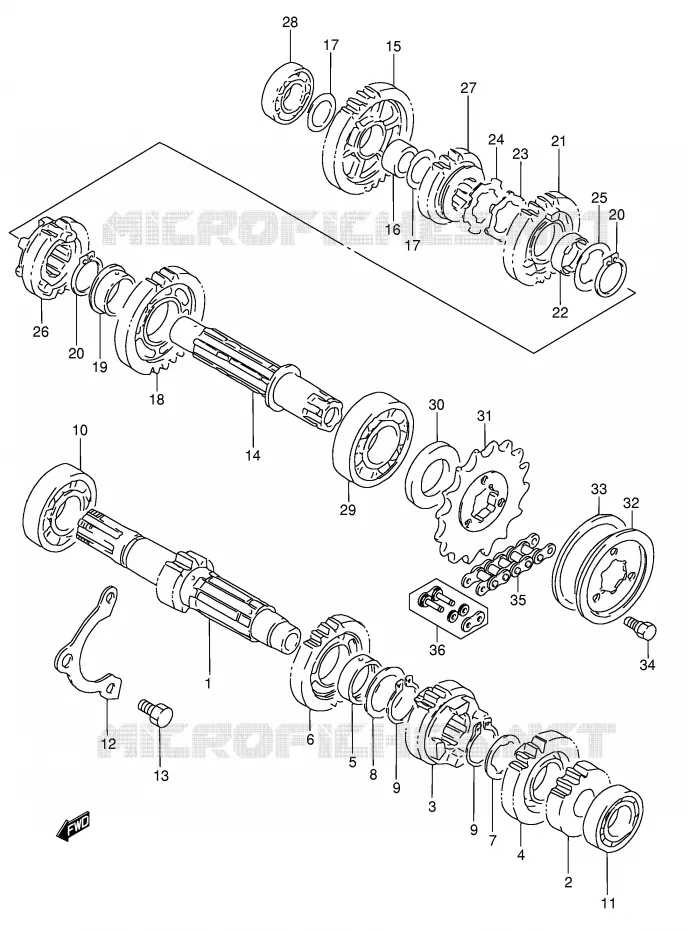TRANSMISSION Suzuki MOTO 650 DR 2002  DR650SEK2(E4)