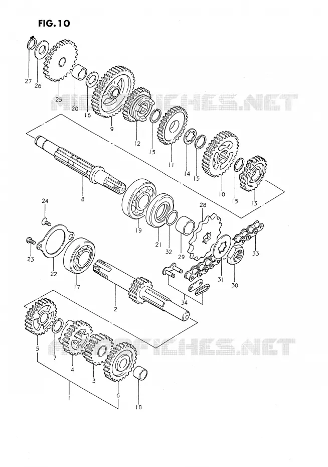 TRANSMISSION Suzuki MOTO 80 DS 1987  DS80H(E3)