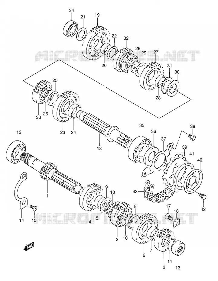 TRANSMISSION Suzuki MOTO 800 DR 1994  DR800SR(E4)