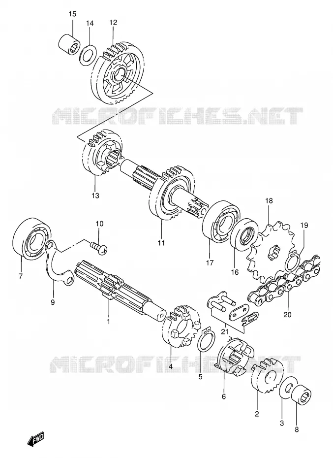 TRANSMISSION Suzuki SCOOTER 100 FB 1994  FB100R(E71)