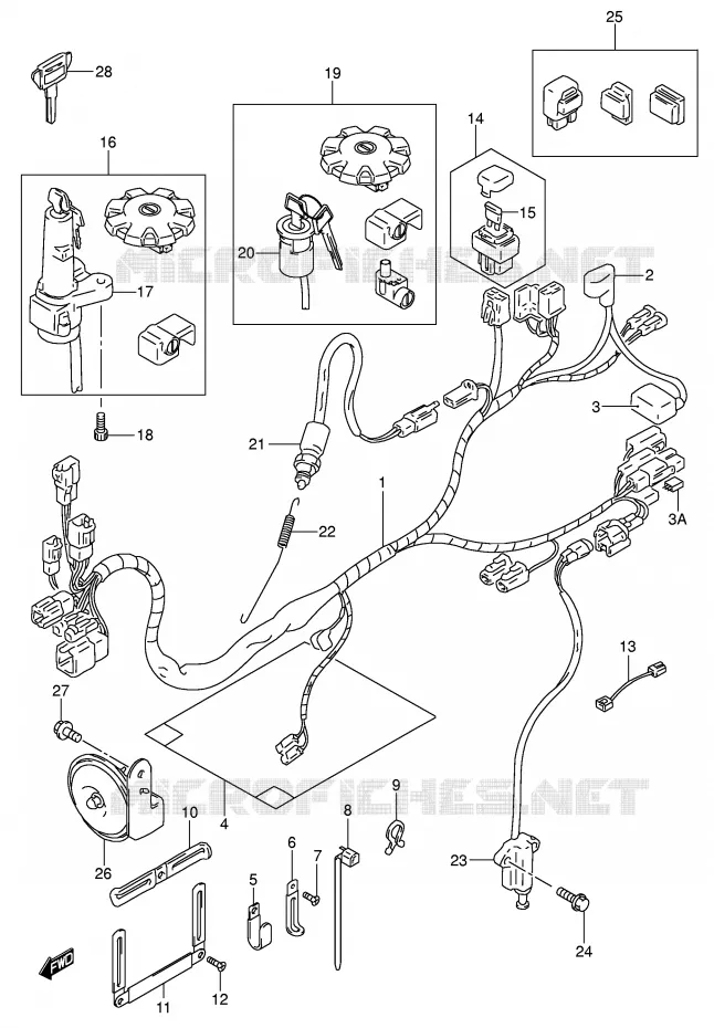 WIRING HARNESS (MODEL K2/K3/K4/K5) Suzuki MOTO 200 DR 2002  DR200SEK2(E24)