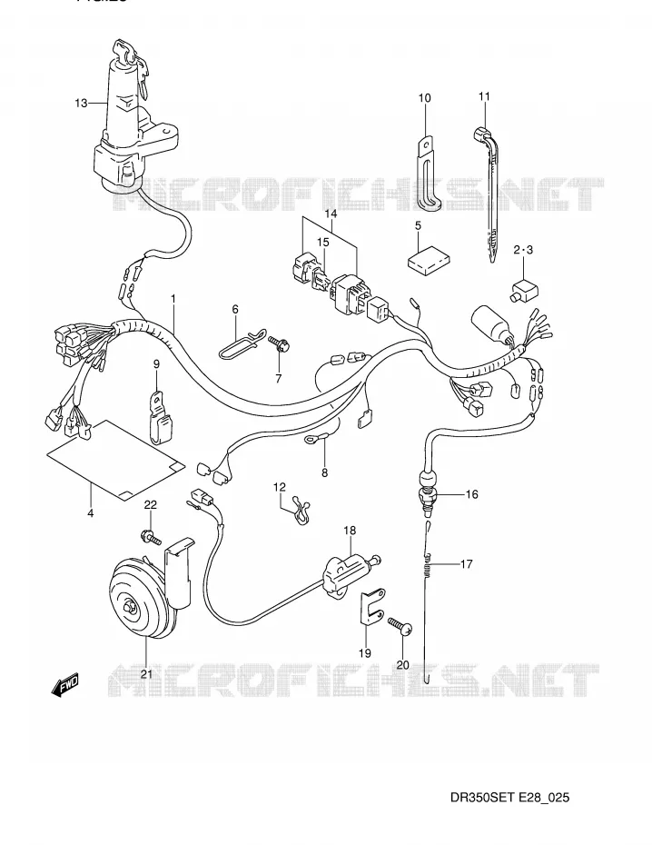 WIRING HARNESS (MODEL L/M/N/P) Suzuki MOTO 350 DR 1991  DR350SM(E28)
