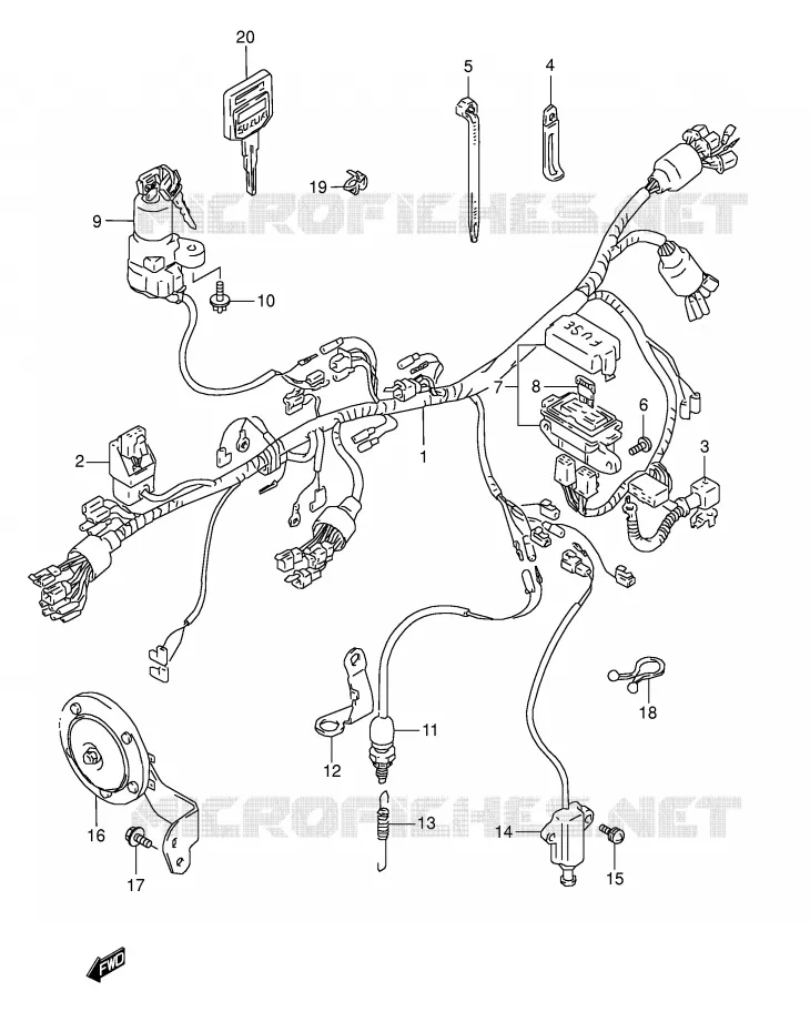 WIRING HARNESS (MODEL S) Suzuki MOTO 800 DR 1991  DR800SM(E4)