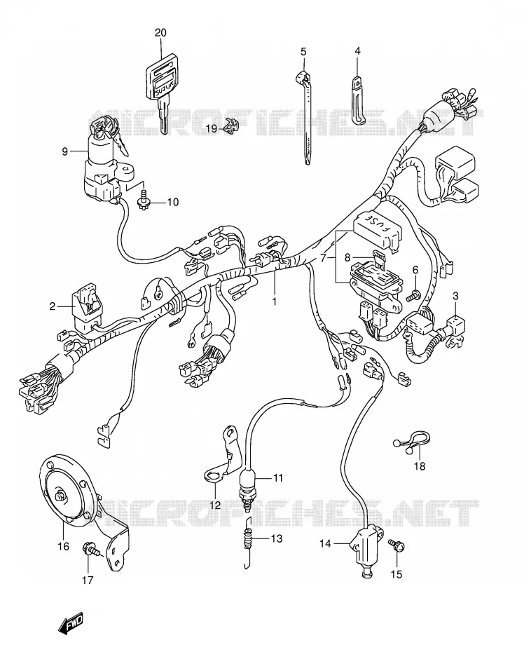 WIRING HARNESS (MODEL T) Suzuki MOTO 800 DR 1993  DR800SP(E4)