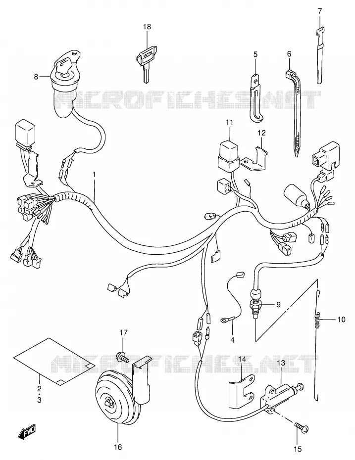 WIRING HARNESS (MODEL W/X,E24) Suzuki MOTO 350 DR 1997  DR350V(E1)