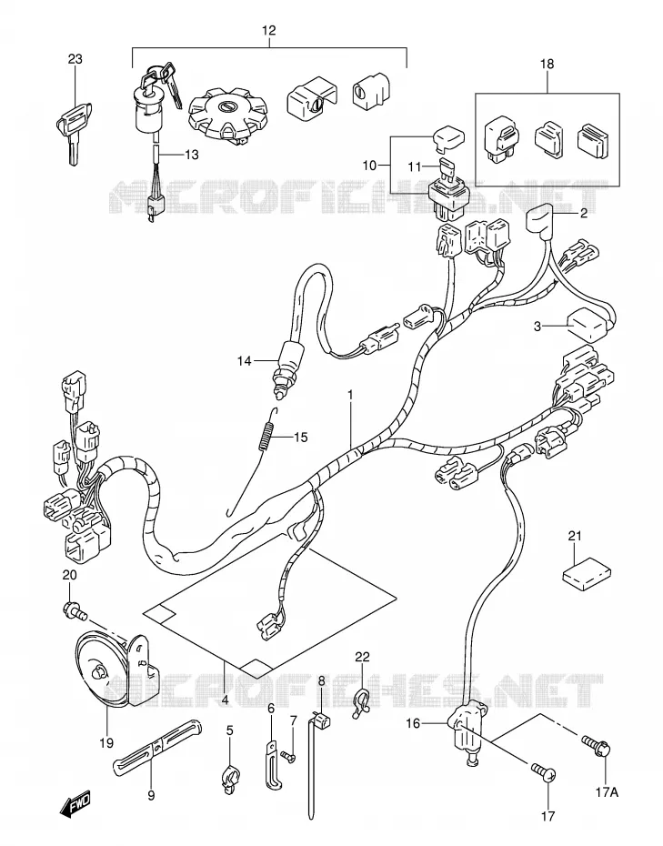WIRING HARNESS Suzuki MOTO 200 DR 1997  DR200SEV(E24)