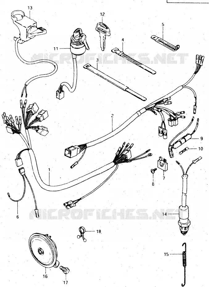 WIRING HARNESS Suzuki MOTO 500 DR 1984  DR500SE(E1)