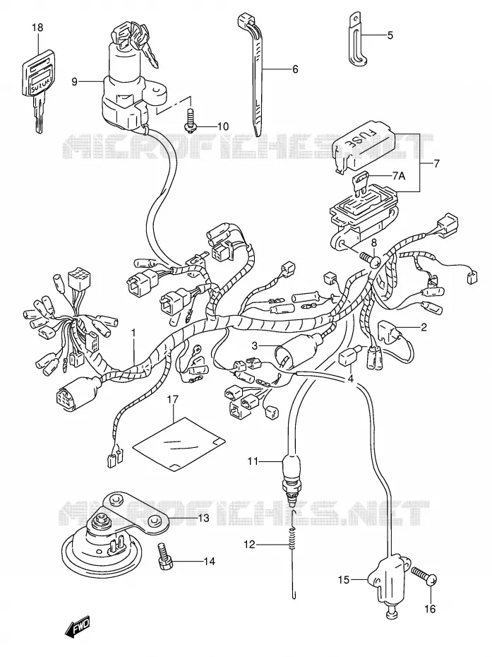 WIRING HARNESS Suzuki MOTO 650 DR 1992  DR650SEUN(E4)