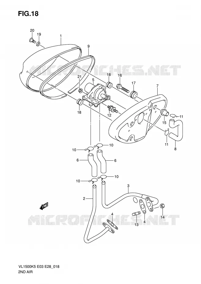 ANTI POLLUTION SYSTEM Suzuki MOTO 1500 BOULEVARD 2008  VL1500TK8(E3/E28)