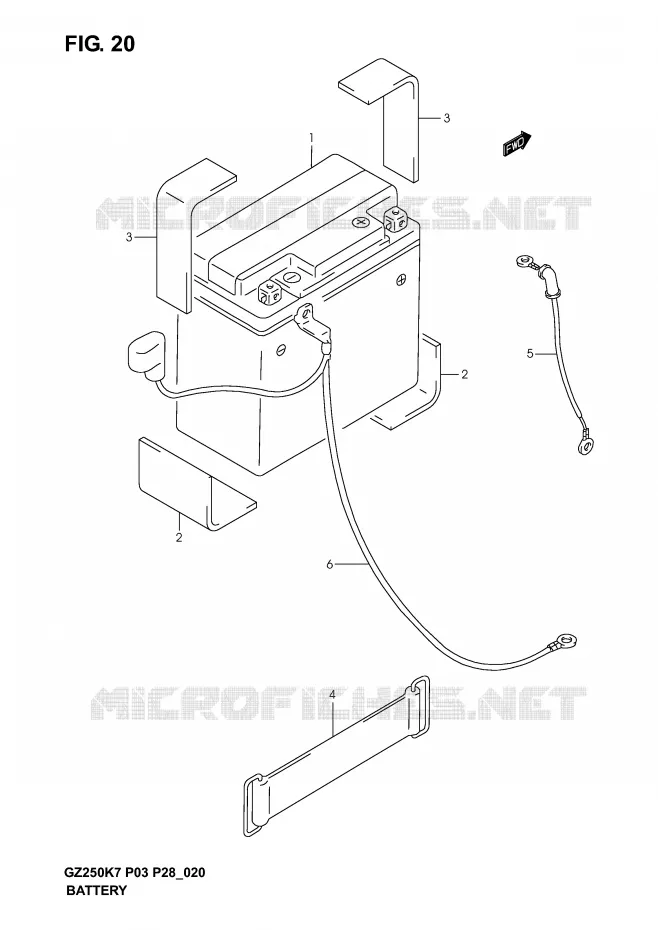 BATTERY Suzuki MOTO 250 MARAUDER 2007  GZ250K7(P3)