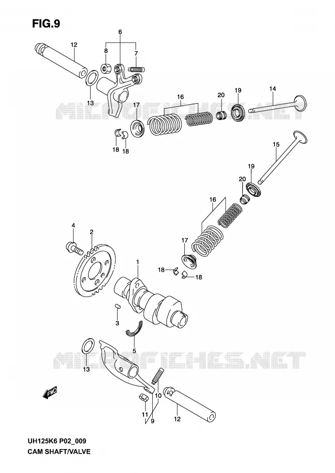 CAM SHAFT/VALVE Suzuki SCOOTER 125 BURGMAN 2002  UH125K2(P2)