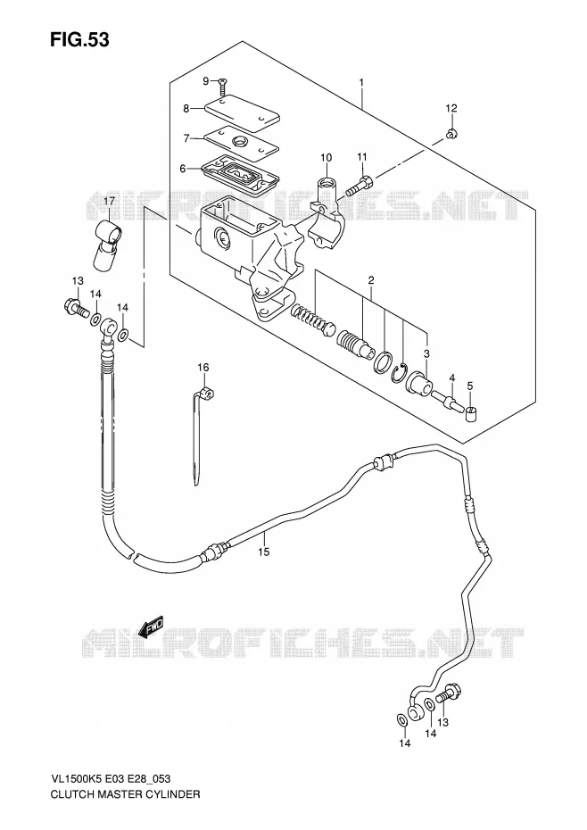 CLUTCH MASTER CYLINDER (MODEL K5/K6) Suzuki MOTO 1500 BOULEVARD 2008  VL1500K8(E3/E28)