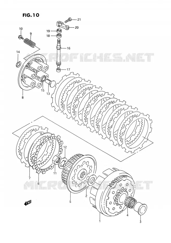 CLUTCH (MODEL P) Suzuki MOTO 250 RM 1993  RM250P(E2)