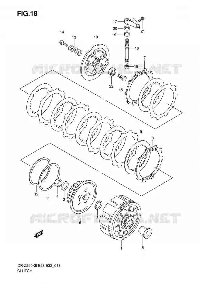 CLUTCH Suzuki MOTO 250 DR-Z 2007  DR-Z250K7(E28/E33)