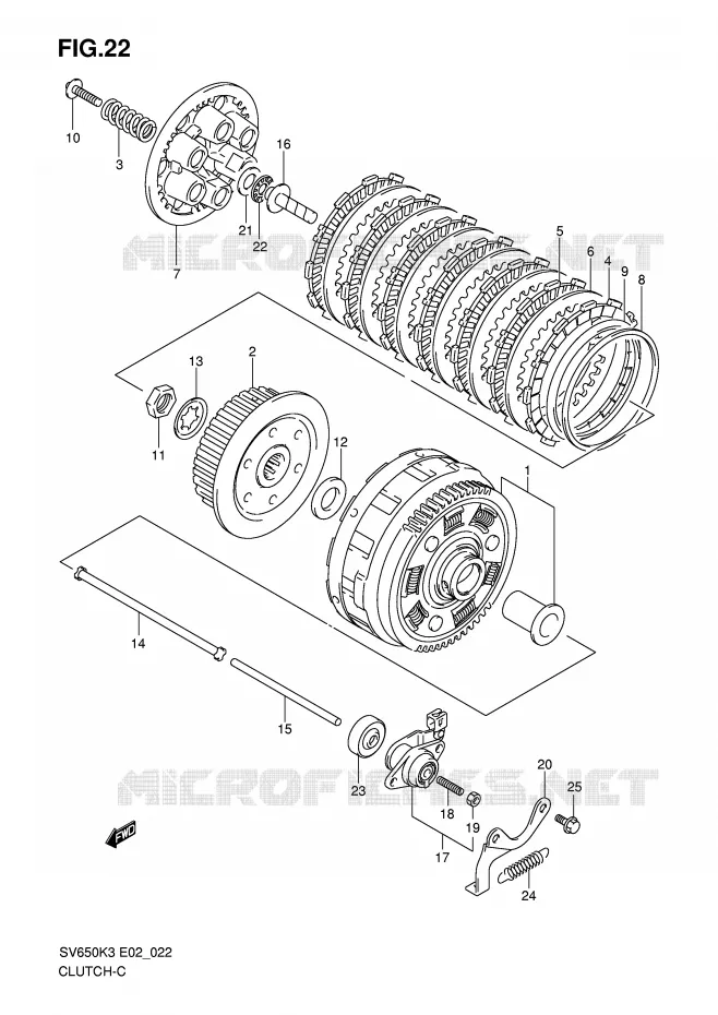 CLUTCH Suzuki MOTO 650 SV-S 2007  SV650SAK7(E2)