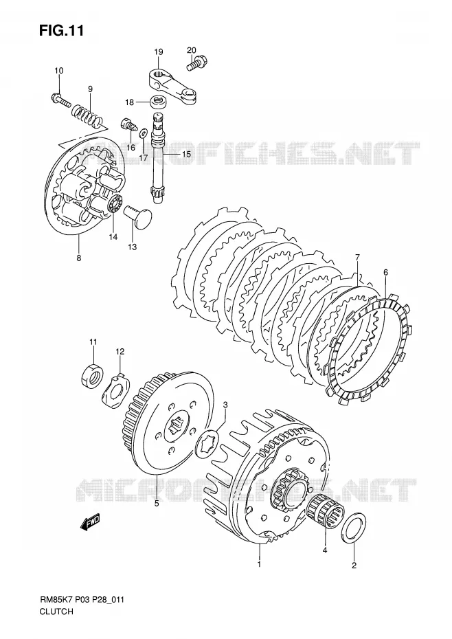 CLUTCH Suzuki MOTO 85 RM 2008  RM85K8(P3/P28)