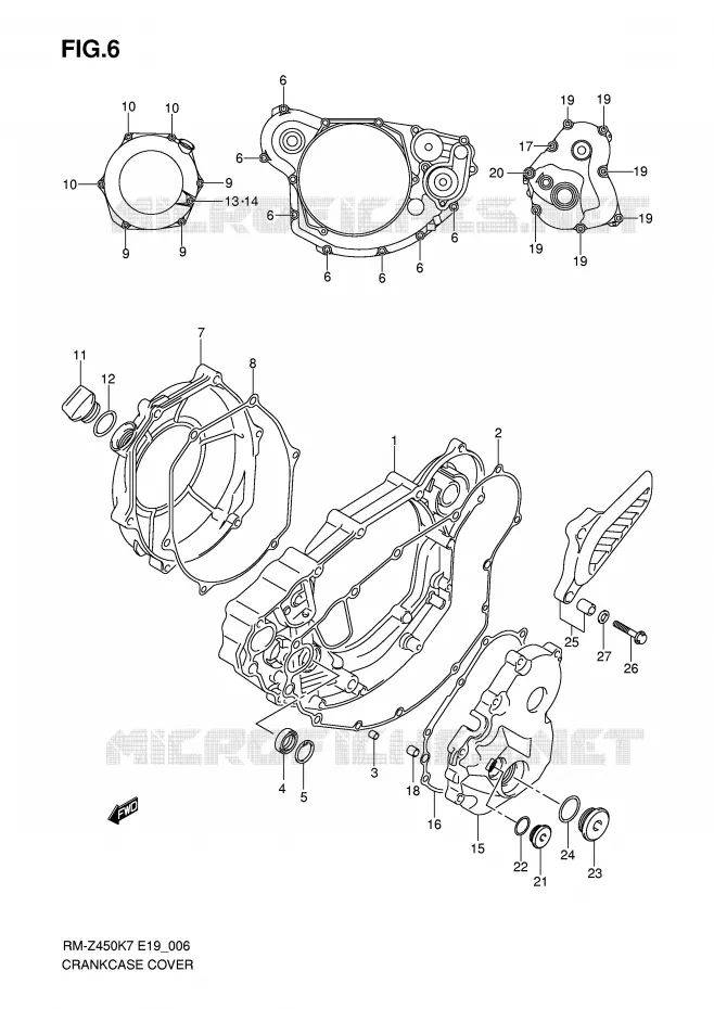 CRANKCASE COVER Suzuki MOTO 450 RM-Z 2007  RM-Z450K7(E19)