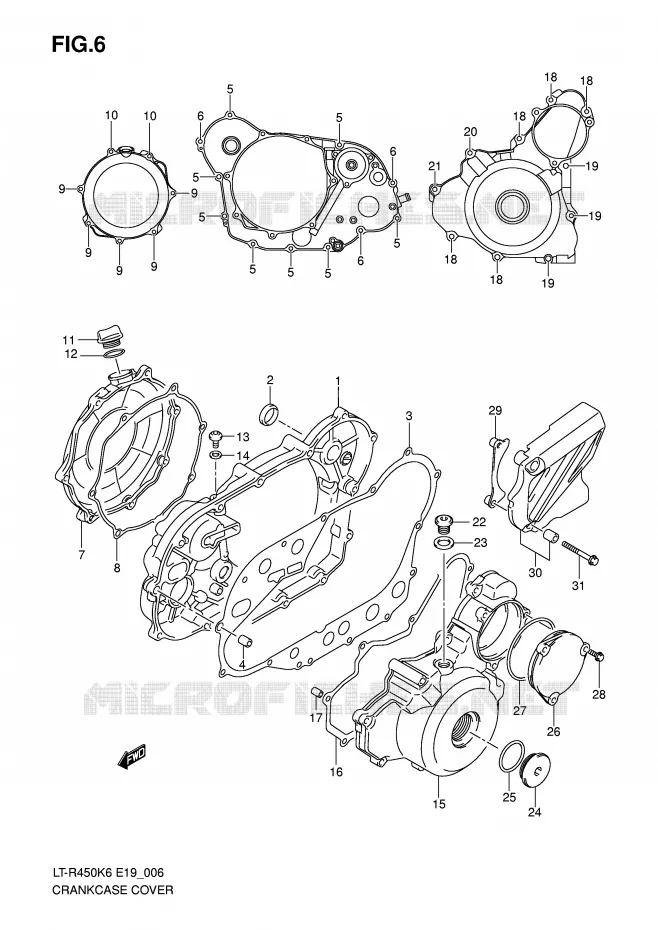 CRANKCASE COVER Suzuki QUAD 450 QUADRACER 2007  LT-R450K7(E19)
