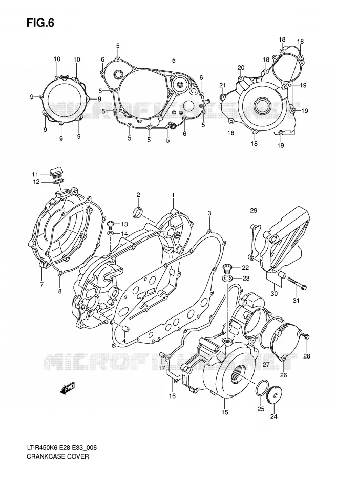 CRANKCASE COVER Suzuki QUAD 450 QUADRACER 2007  LT-R450K7(E28/E33)