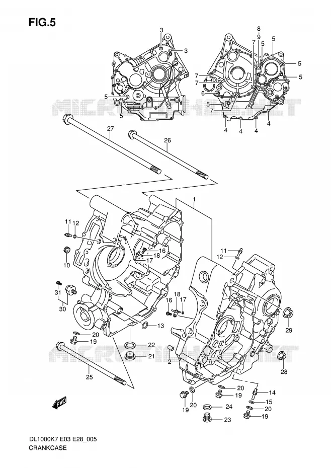 CRANKCASE Suzuki MOTO 1000 V-STROM 2009  DL1000K9(E3/E28)