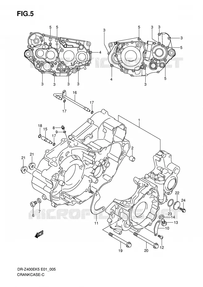 CRANKCASE Suzuki MOTO 400 DR-Z 2006  DR-Z400EK6(E1)
