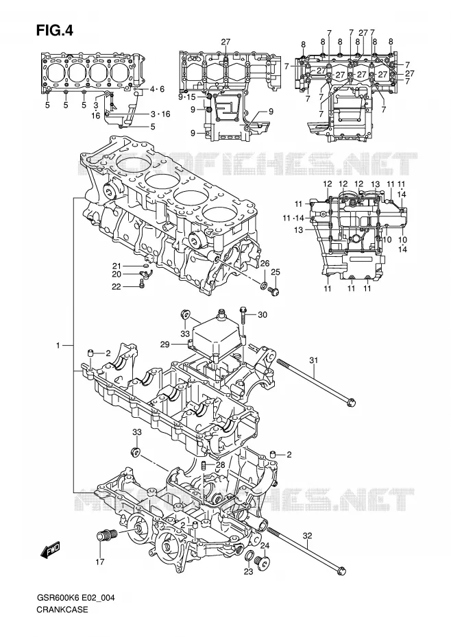 CRANKCASE Suzuki MOTO 600 GSR 2010  GSR600UL0(E2)