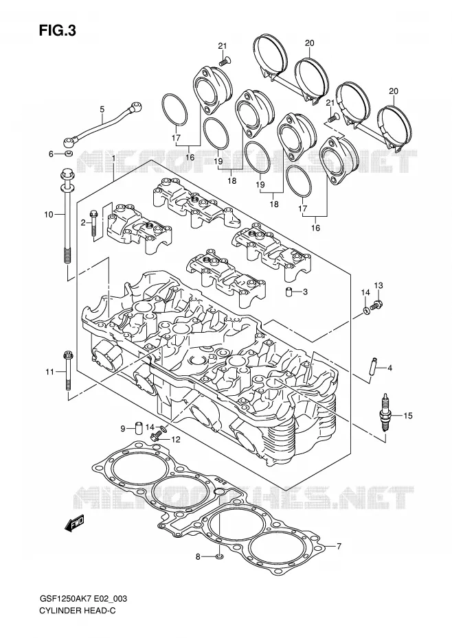 CYLINDER HEAD Suzuki MOTO 1250 BANDIT-S 2009  GSF1250SAK9(E2)