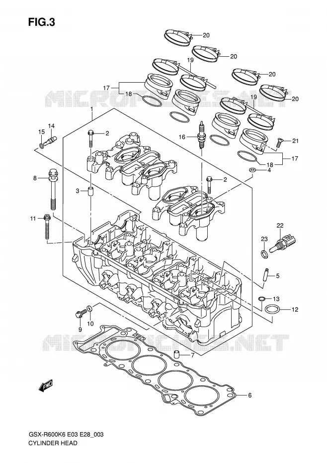 CYLINDER HEAD Suzuki MOTO 600 GSX-R 2006  GSX-R600K6(E3/E28)